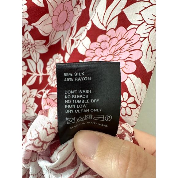 CHRISTIAN WIJNANTS | Silk Blend Floral Draped Cowl Neck Blouse Top - Picture 7 of 7